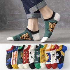5 Pairs Men's Cotton Ankle Socks For Sneakers & Sports Shoes