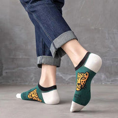 5 Pairs Men's Cotton Ankle Socks For Sneakers & Sports Shoes