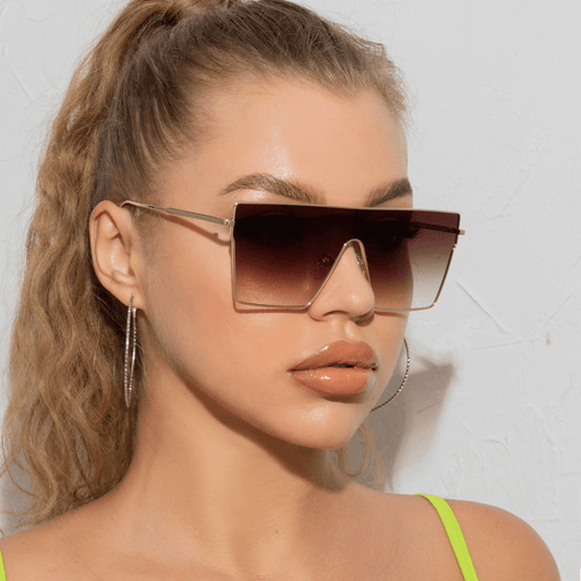 Y2K Large Gradient Metal Sunglasses UV400