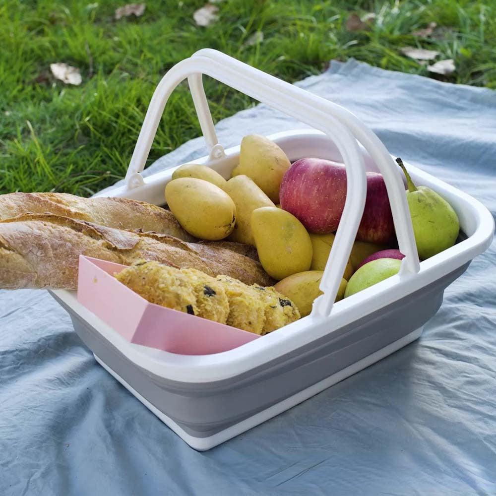 Foldable Sink Picnic Basket for Camping Hiking