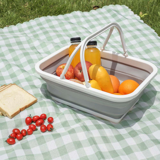 Foldable Sink Picnic Basket for Camping Hiking