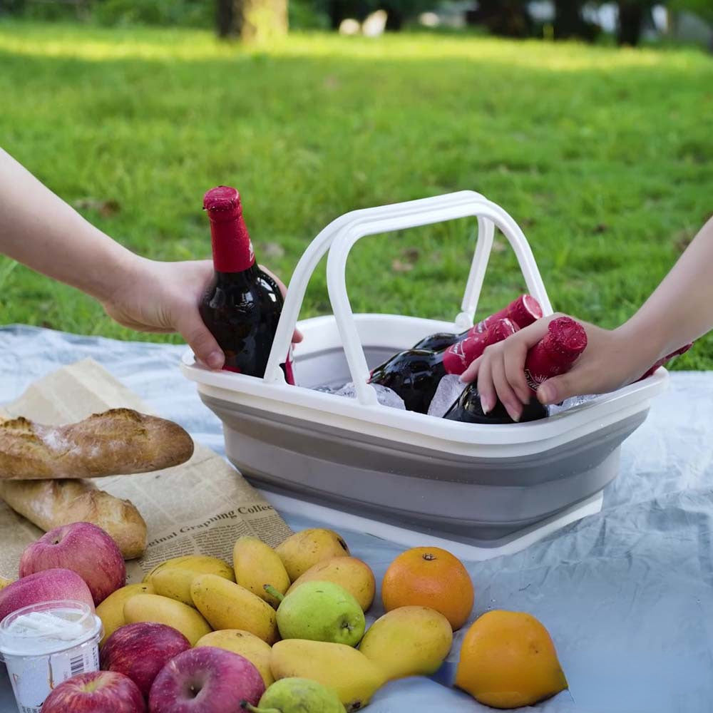 Foldable Sink Picnic Basket for Camping Hiking