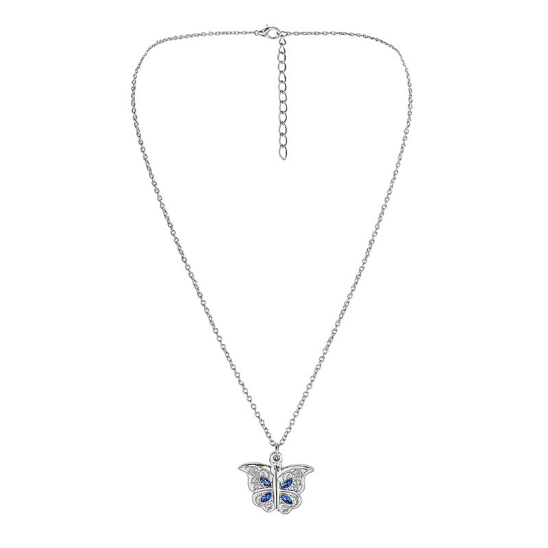 Butterfly Necklace I Love YOU Zircon Pendant Charm Jewelry