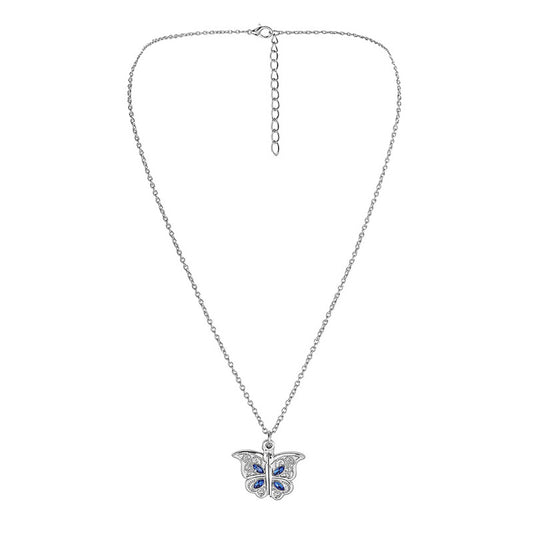 Butterfly Necklace I Love YOU Zircon Pendant Charm Jewelry