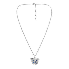 Butterfly Necklace I Love YOU Zircon Pendant Charm Jewelry