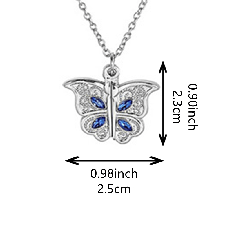 Butterfly Necklace I Love YOU Zircon Pendant Charm Jewelry
