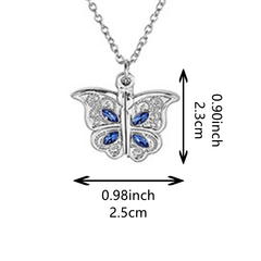 Butterfly Necklace I Love YOU Zircon Pendant Charm Jewelry