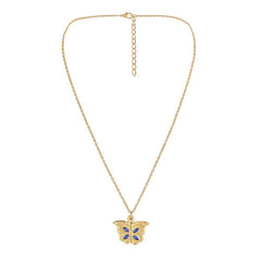 Butterfly Necklace I Love YOU Zircon Pendant Charm Jewelry