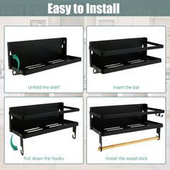 Magnetic Spice Rack & Paper Towel Holder for Kitchen Space Saving