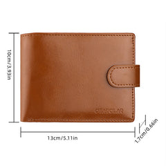 Men's Short Horizontal Wallet Retro Buckle Multifunctional Change Money Bag