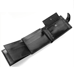 Men's Short Horizontal Wallet Retro Buckle Multifunctional Change Money Bag