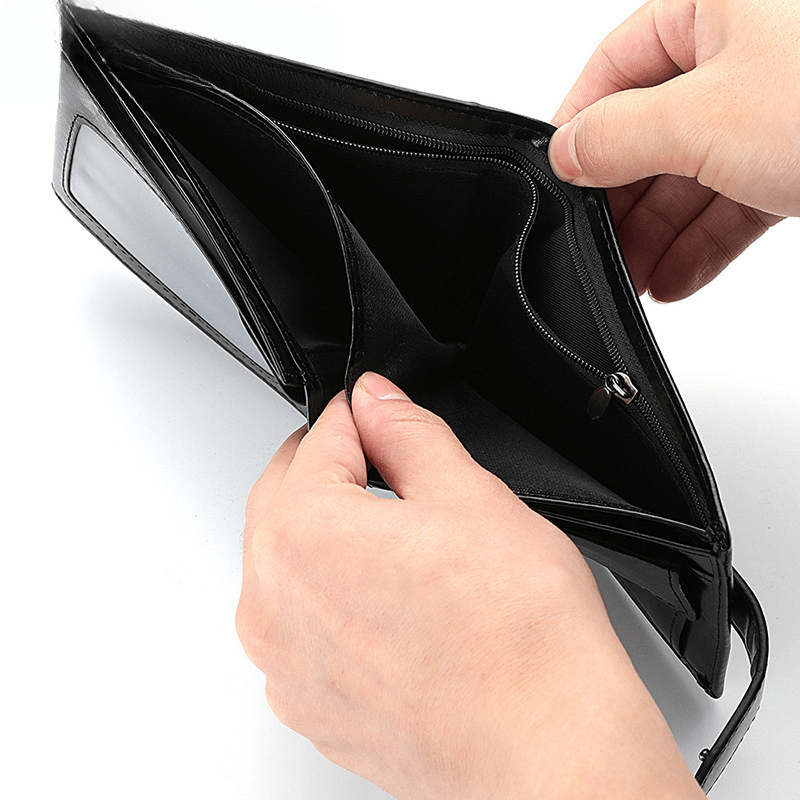 Men's Short Horizontal Wallet Retro Buckle Multifunctional Change Money Bag