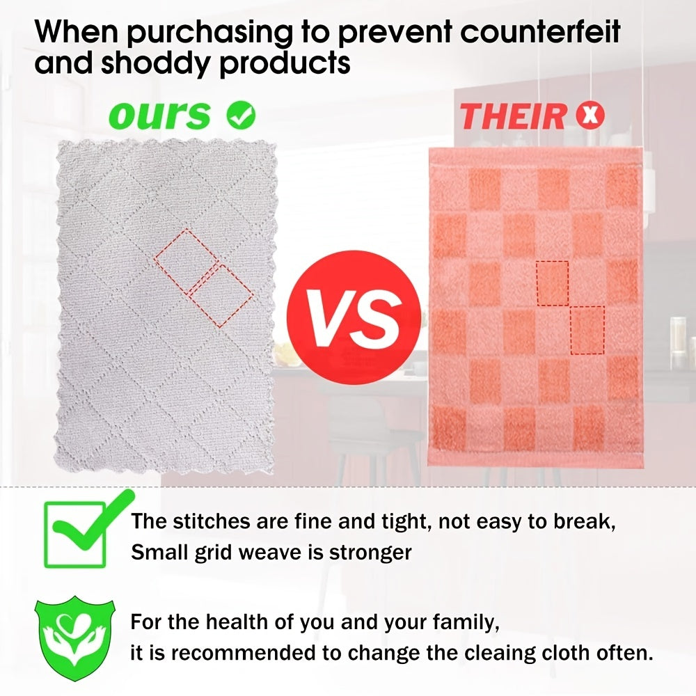 Soft Coral Fleece Dishwashing Cloth with Scouring Pad