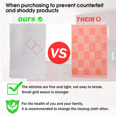 Soft Coral Fleece Dishwashing Cloth with Scouring Pad