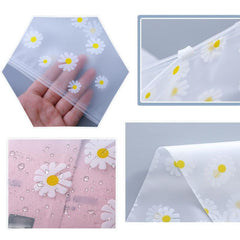 10pcs Daisy Pattern Zipper Storage Bag Transparent Clothing Packaging