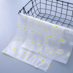 10pcs Daisy Pattern Zipper Storage Bag Transparent Clothing Packaging