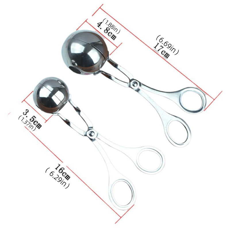 Stainless Steel Meatball Maker Meat Baller Tongs Cake Pop Ice Tongs