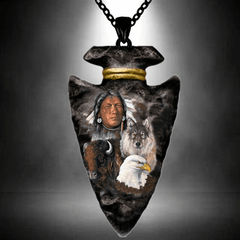 Indian Animal Necklace Geometric Triangle Pendant Punk Hip Hop Necklace