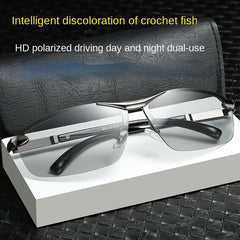 Men's Driving Sunglasses Anti Polarized Fishing Glasses With Zipper Case