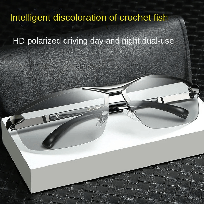 Men's Driving Sunglasses Anti Polarized Fishing Glasses With Zipper Case