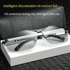 Men's Driving Sunglasses Anti Polarized Fishing Glasses With Zipper Case