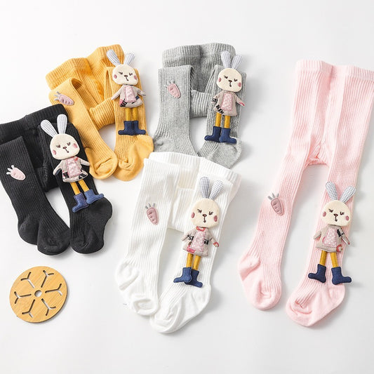 Comfy 3D Rabbit Baby Girl Tights for Autumn & Winter