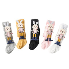 Comfy 3D Rabbit Baby Girl Tights for Autumn & Winter