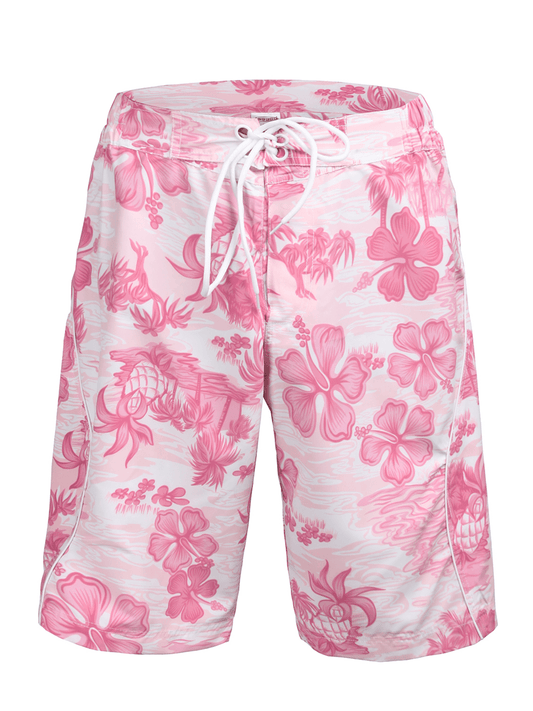 Men's Floral Swim Trunks Quick Dry Beach Shorts With Pockets