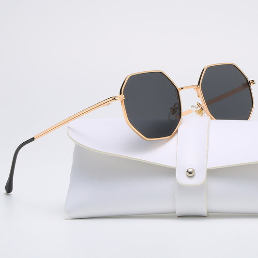 Polygonal Sunglasses Retro Gradient Metal UV400