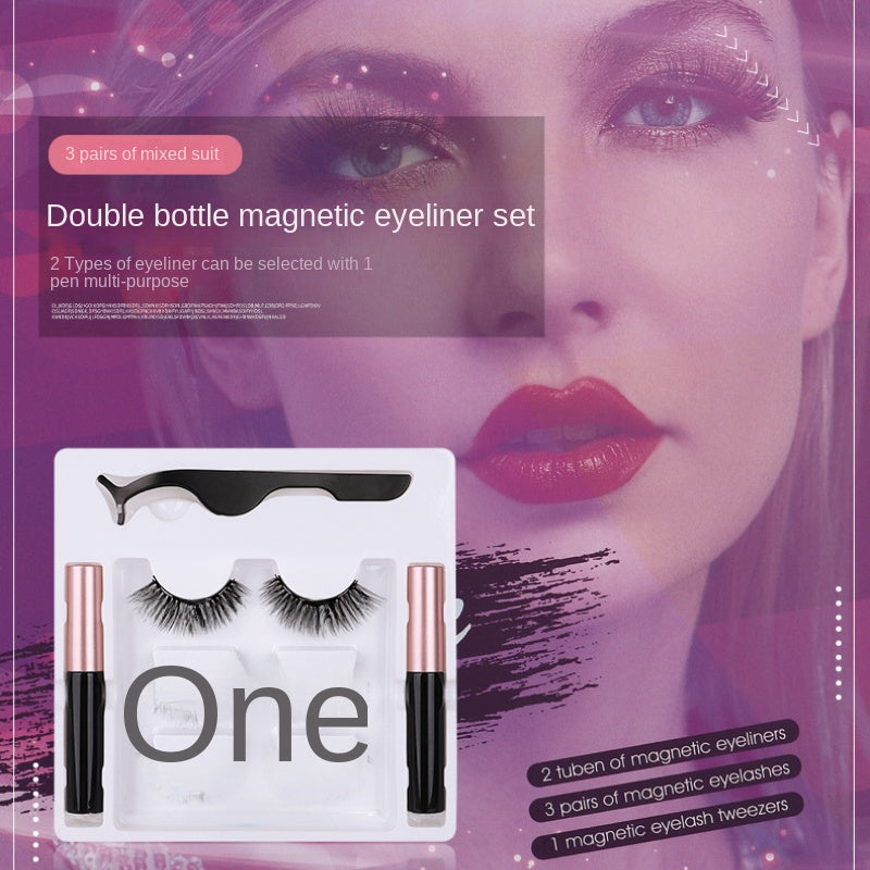 3 Pairs Magnetic Eyelash Kit with Applicator Eyeliners