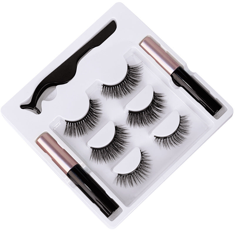 3 Pairs Magnetic Eyelash Kit with Applicator Eyeliners
