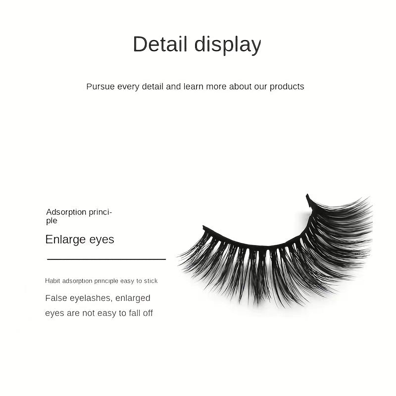 3 Pairs Magnetic Eyelash Kit with Applicator Eyeliners