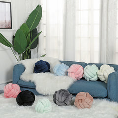 Hand Woven Three Strand Rope Round Pillow