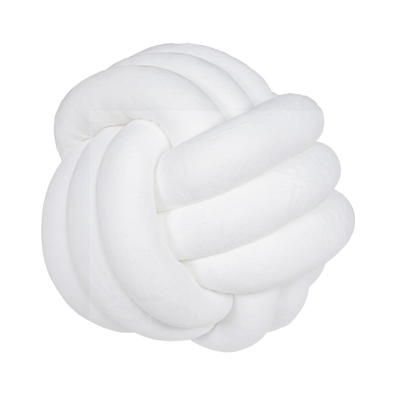Hand Woven Three Strand Rope Round Pillow