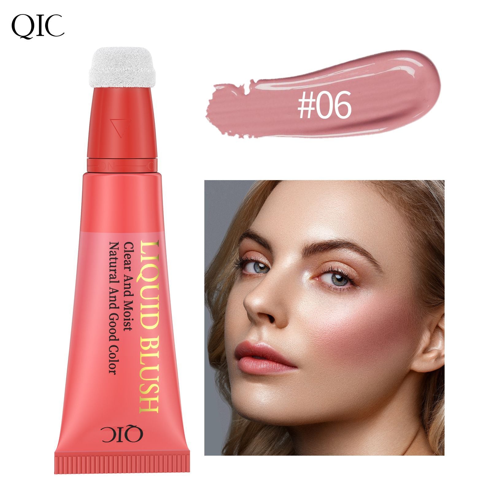 Sponge Head Lip & Cheek Dual Blush Silky Makeup Liquid Blush