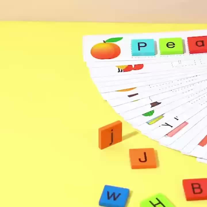 Wooden Spelling Game for Kids 26 Alphabet Letters Educational Cognitive Toy