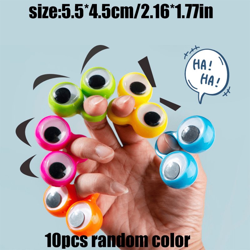 10pcs Finger Eye Puppet Toy Eyeball Rings Funny Game Educational Kids Party