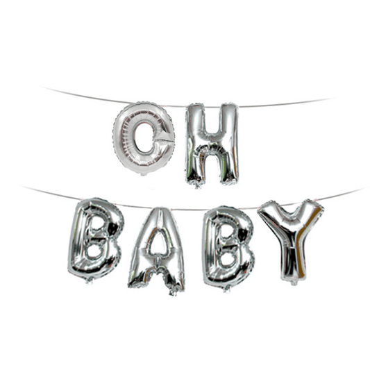 Oh Baby Foil Letter Balloon Banner Hanging Party Kit Gender Reveal Supplies