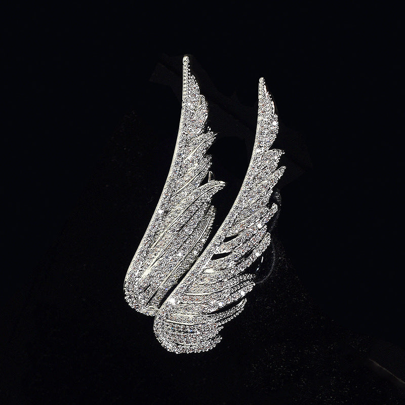 Angel's Wings Feather Brooch For Men Versatile Match Jewelry Suit Coat Pin