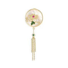 Vintage Men's Retro Brooch with Tassel Palace Antique Pin
