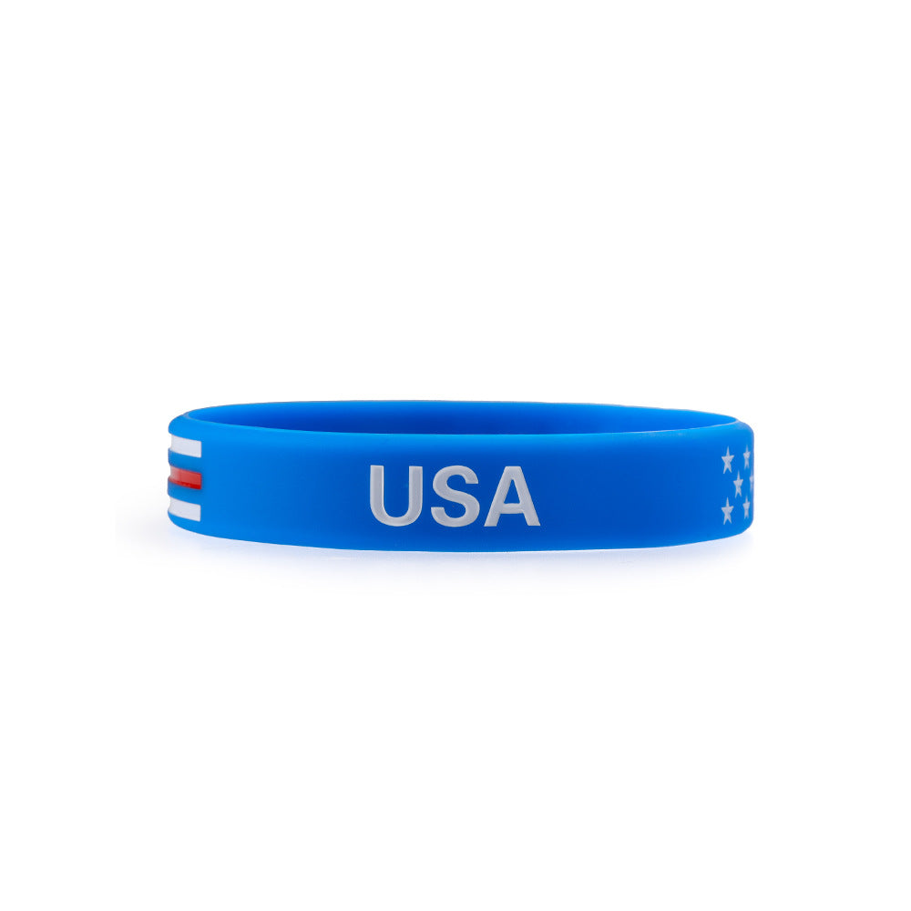 Patriotic Sports Style Silicone Wristband