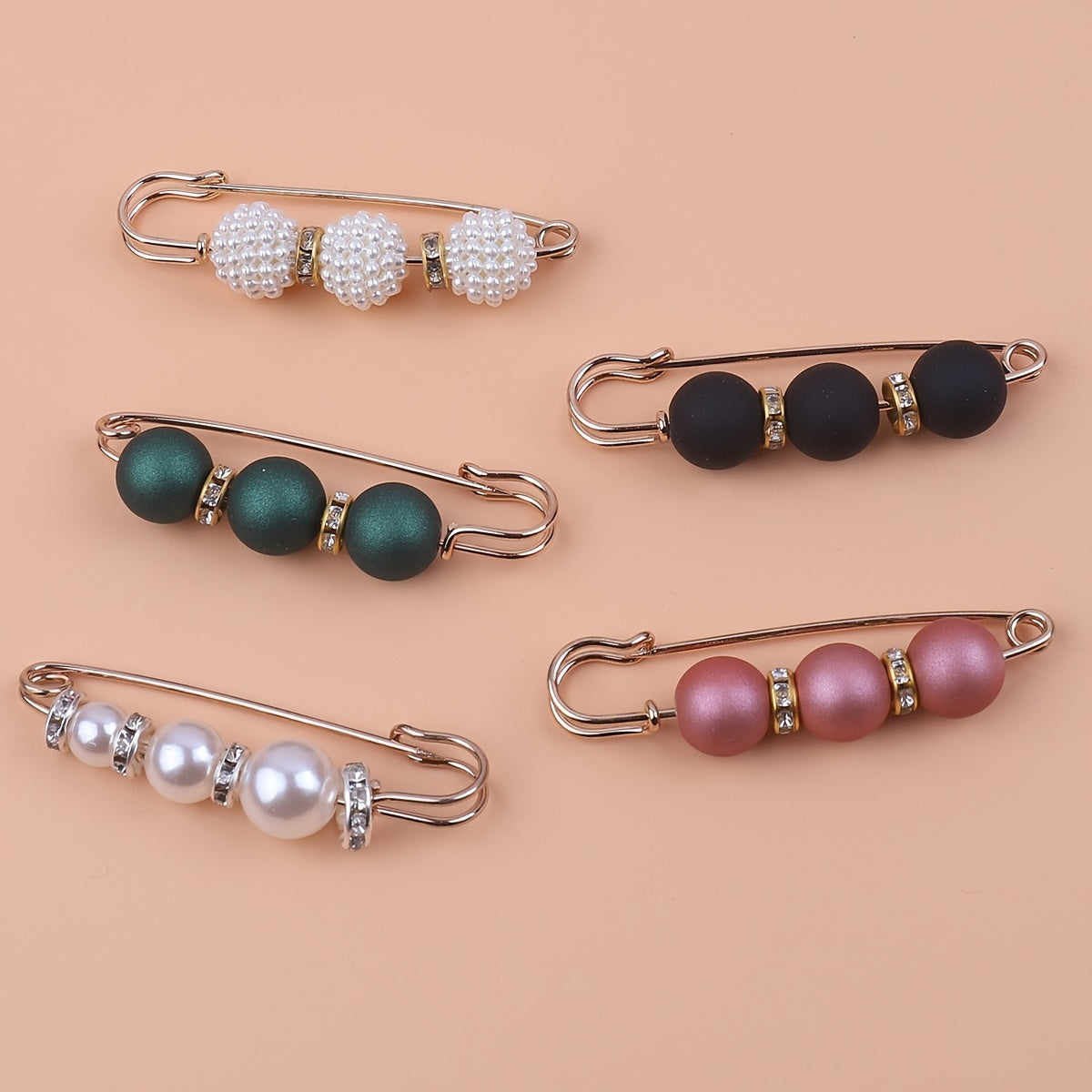 5pcs Faux Pearl Waist Pin Skirt Jeans Non-slip DIY Clothing Accessory