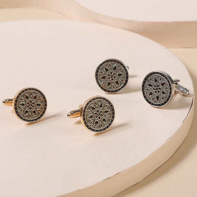 Men's Classic Round Cufflinks - Wedding Business Accessories