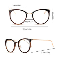 Round Clear Lens Glasses For Women Men Students Jelly Frame Metal Temple Optical