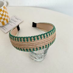 Bohemian Style Wide Brim Hairband Top Knot Linen Accessory