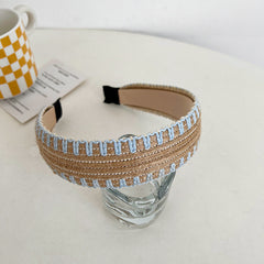 Bohemian Style Wide Brim Hairband Top Knot Linen Accessory