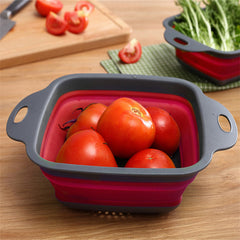 Silicone Folding Drain Basket Vegetable Washing Strainer Collapsible Drainer