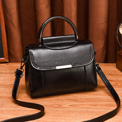 Vintage Solid Satchel Bag Square Shoulder Bag All Match Stylish Bag For Work