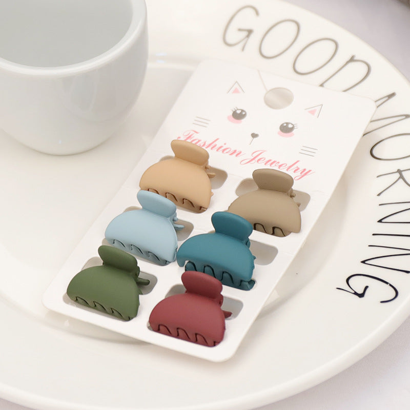 6pcs Small Frosted Hair Claw for Women