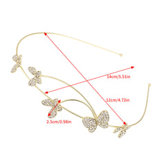 Metal Butterfly Faux Pearl Headband Hair Accessory Women Rhinestone Hairband